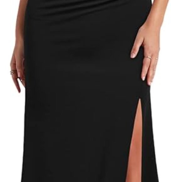 NWT WOOSEA Women's One Shoulder Sleeveless Split Bodycon Evening Cocktail - Picture 2 of 3